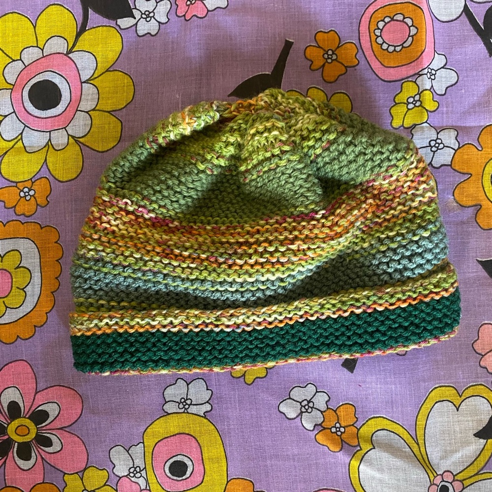 Vintage Earth tone Knit Beanie Small